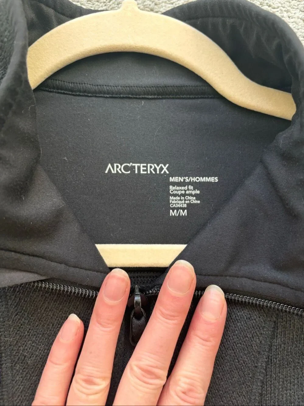 Arc’teryx covert full zip black fleece, outdoors Med